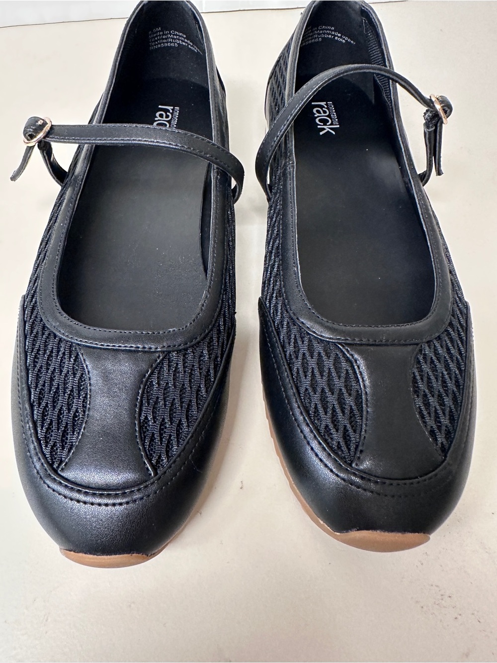 Collection Black Mary Jane Flats with Adjustable Strap